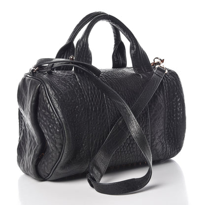 Alexander Wang Pebbled Lambskin Rocco Black Rose Gold Hardware 3 of 17