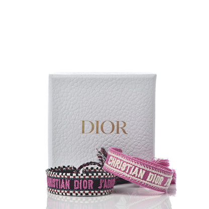 Christian Dior Woven Cotton J'Adior Friendship Bracelet Set Purple Rose 6 of 6