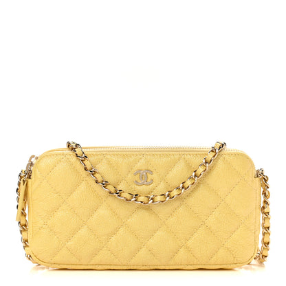 Chanel Iridescent Caviar Quilted Small Clutch With Chain Yellow 1 of 15