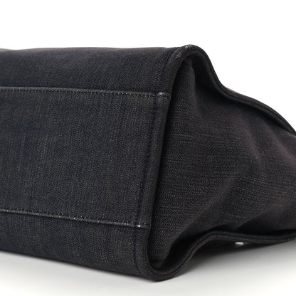 Chanel Denim Large Deauville Tote Dark Blue 9 of 15