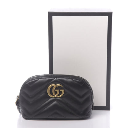 Gucci Calfskin Matelasse GG Marmont Pouch Cosmetic Case Black 9 of 9