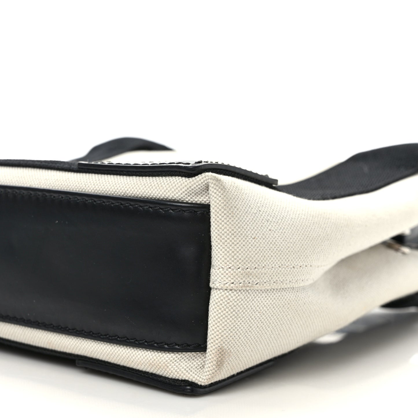 Cotton Canvas Satin Calfskin XS White Black