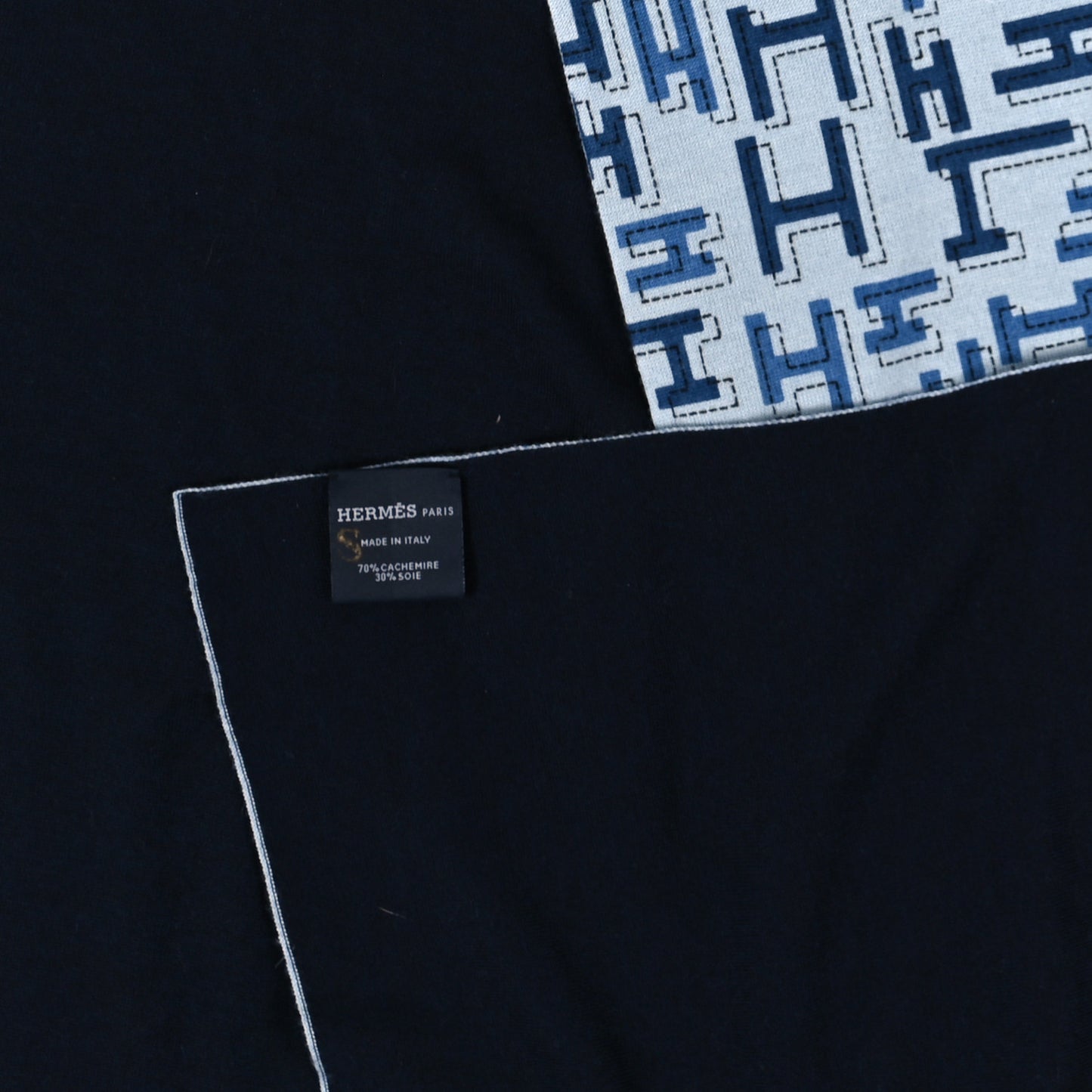 Cashmere Silk Dedale Muffler Bleu Glacier Bleu