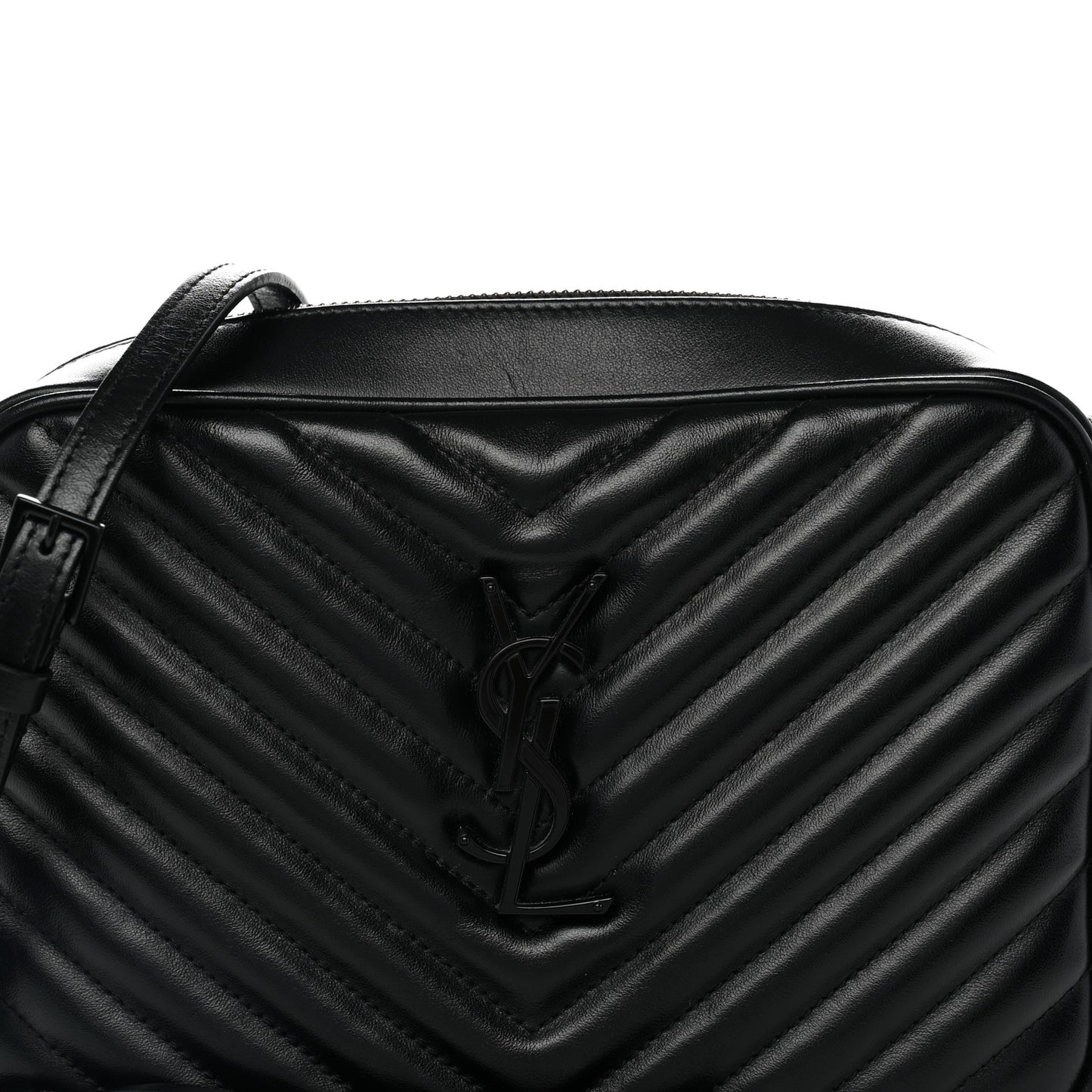 Calfskin Matelasse Monogram Monochrome Lou Camera Bag Black