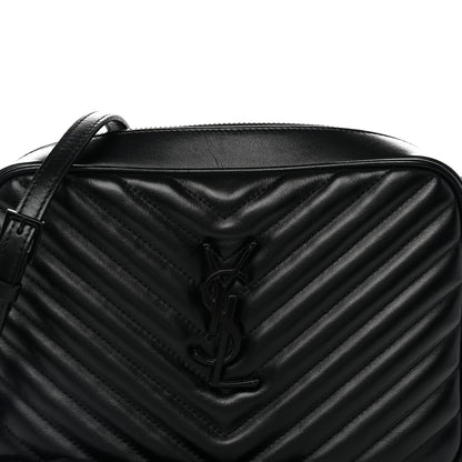 Saint Laurent Calfskin Matelasse Monogram Monochrome Lou Camera Bag Black 8 of 11