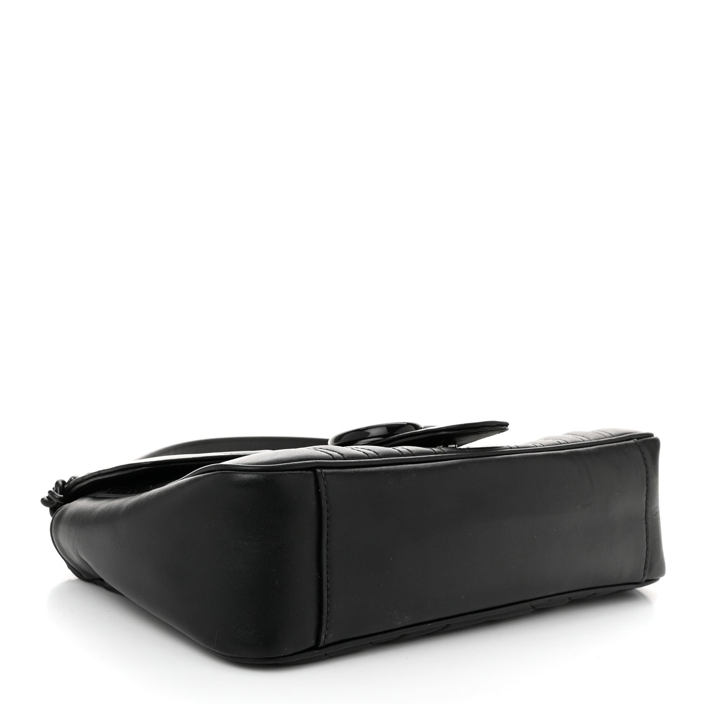 Calfskin Matelasse Monochrome Small GG Marmont Shoulder Bag Black