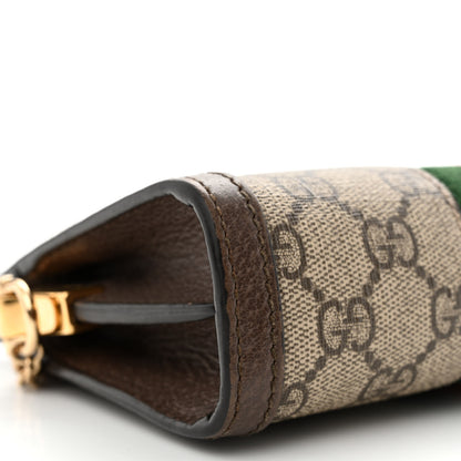 Gucci GG Supreme Monogram Textured Dollar Calfskin Web Mini Ophidia Chain Shoulder Bag Beige Ebony New Acero 10 of 11