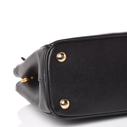 Prada Saffiano Mini Galleria Double Zip Tote Black 10 of 12