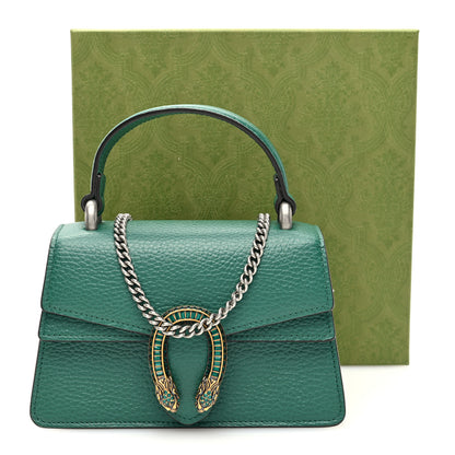 Gucci Dollar Calfskin Crystal Mini Dionysus Top Handle Bag Emerald 10 of 10