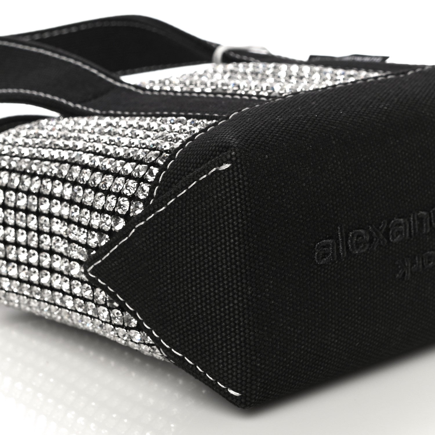 Alexander Wang Mesh Crystal Rhinestone Mini Cruiser Tote Black Silver 8 of 10