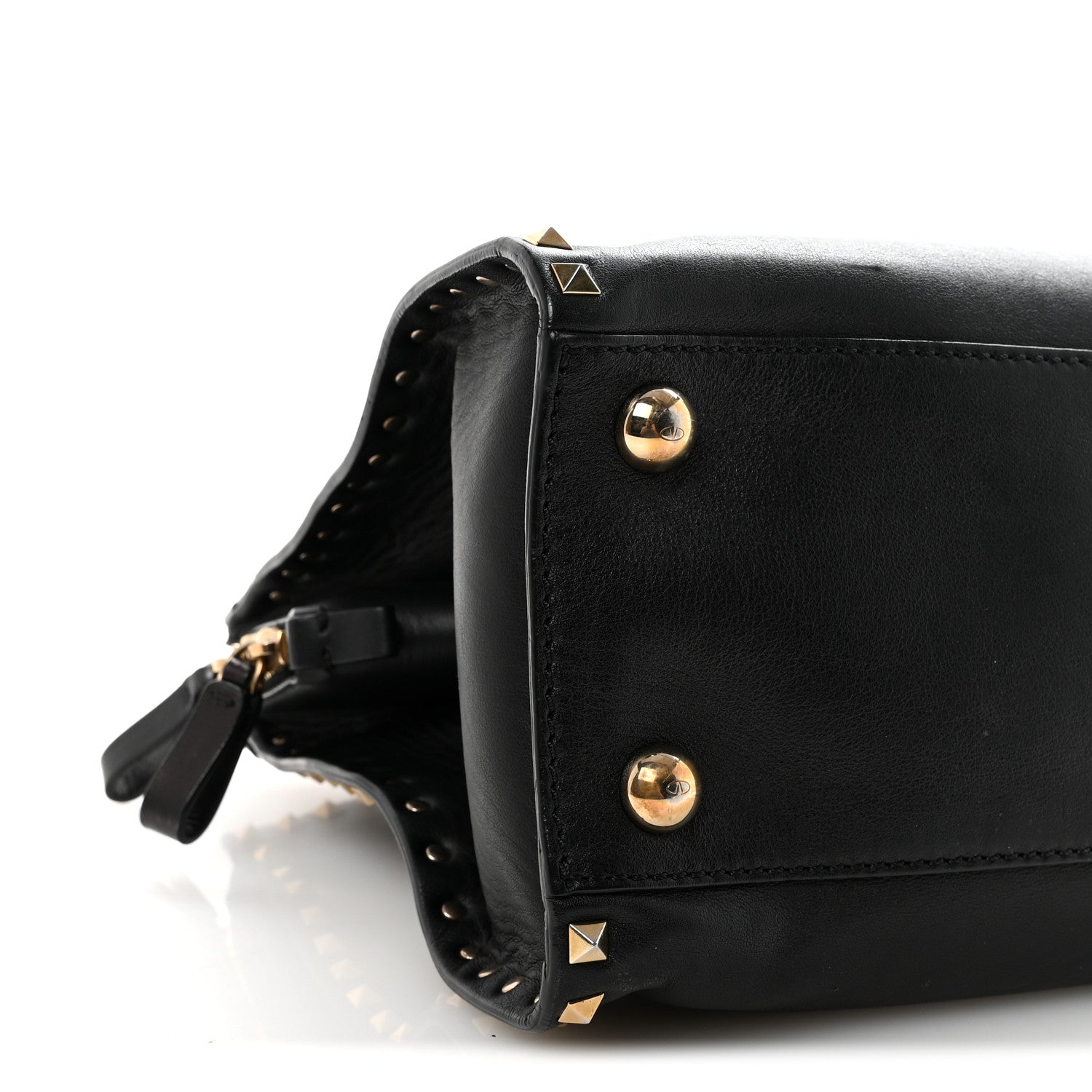 Valentino Garavani Vitello Rockstud Dome Shopper Black 8 of 9