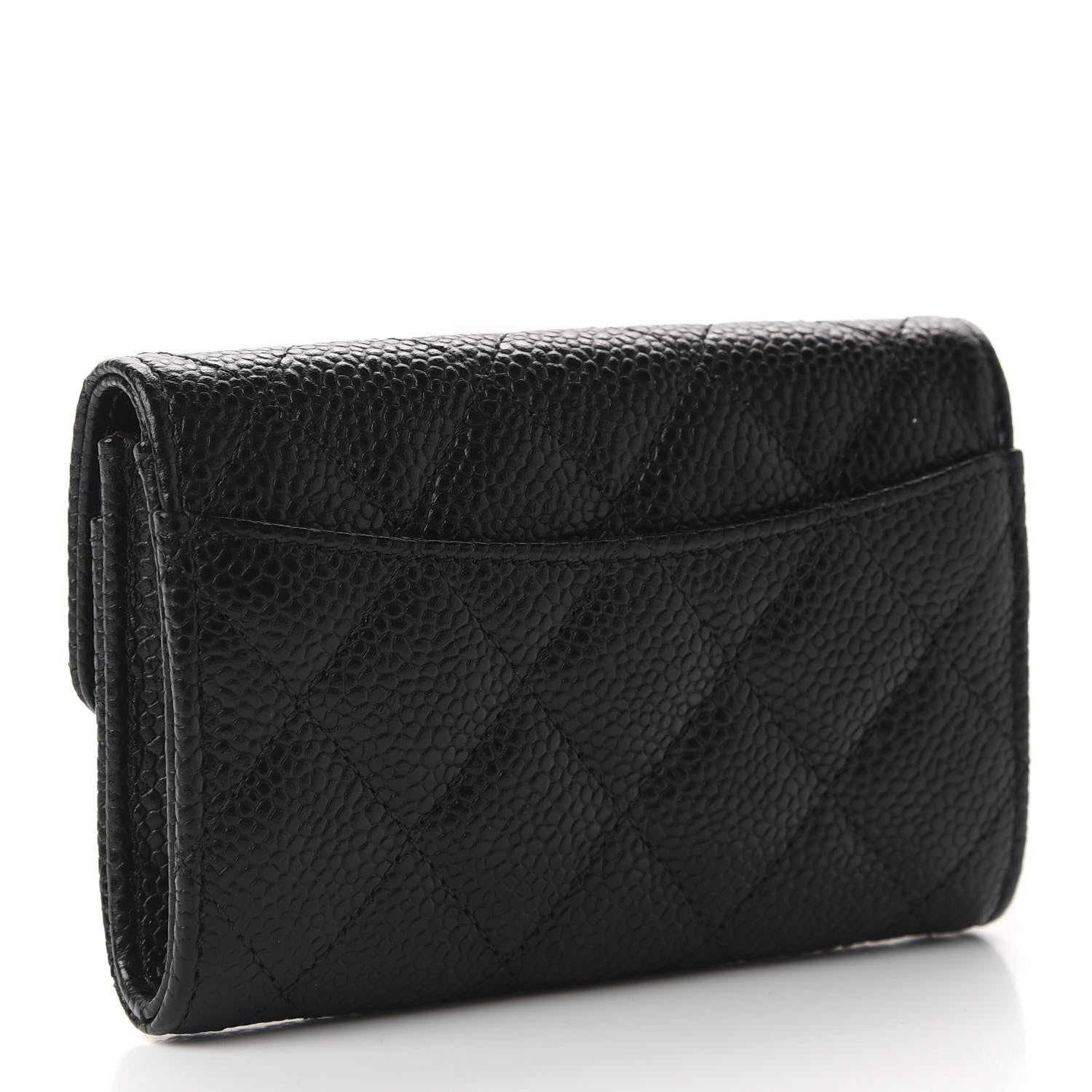 Chanel Caviar Quilted Flap Card Holder Wallet Black 3 of 9