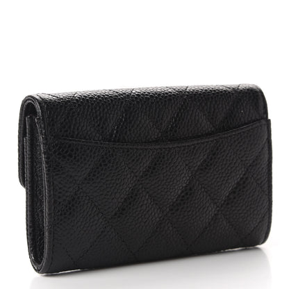 Chanel Caviar Quilted Flap Card Holder Wallet Black 3 of 9