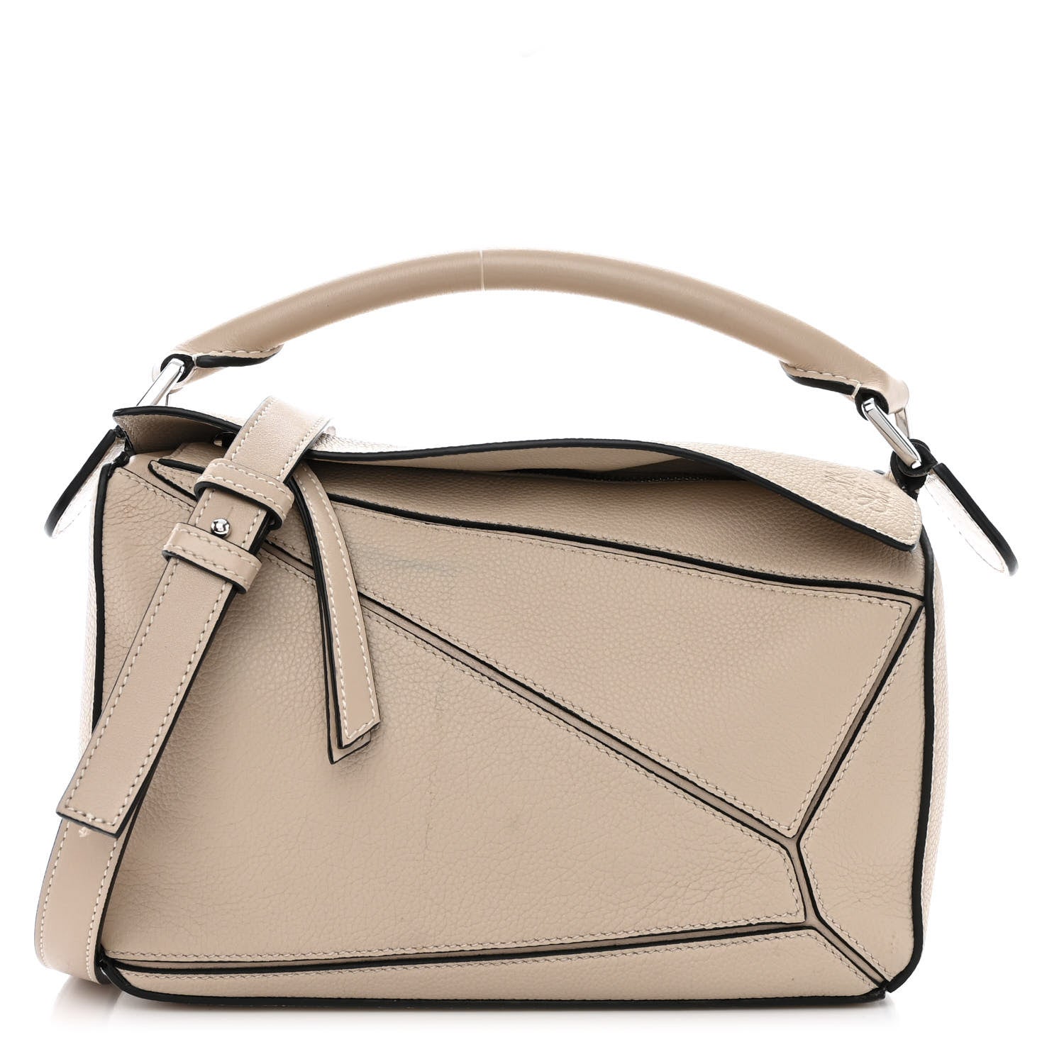 Loewe Grained Calfskin Small Puzzle Bag Sand 1 of 16