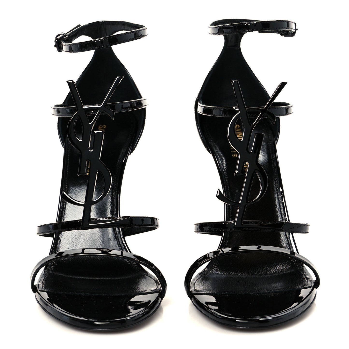 Vernice Chiffon Cassandra 100 Ankle Strap Sandals 38.5 Black