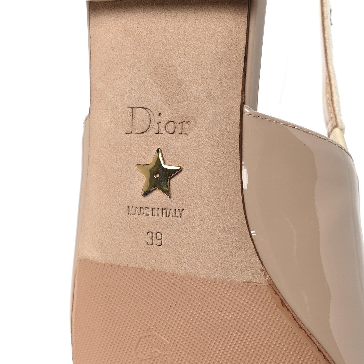 Christian Dior Patent Ribbon J'Adior Slingback Ballet Flats 39
