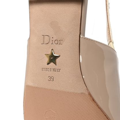 Christian Dior Patent Ribbon J'Adior Slingback Ballet Flats 39 Nude 7 of 10