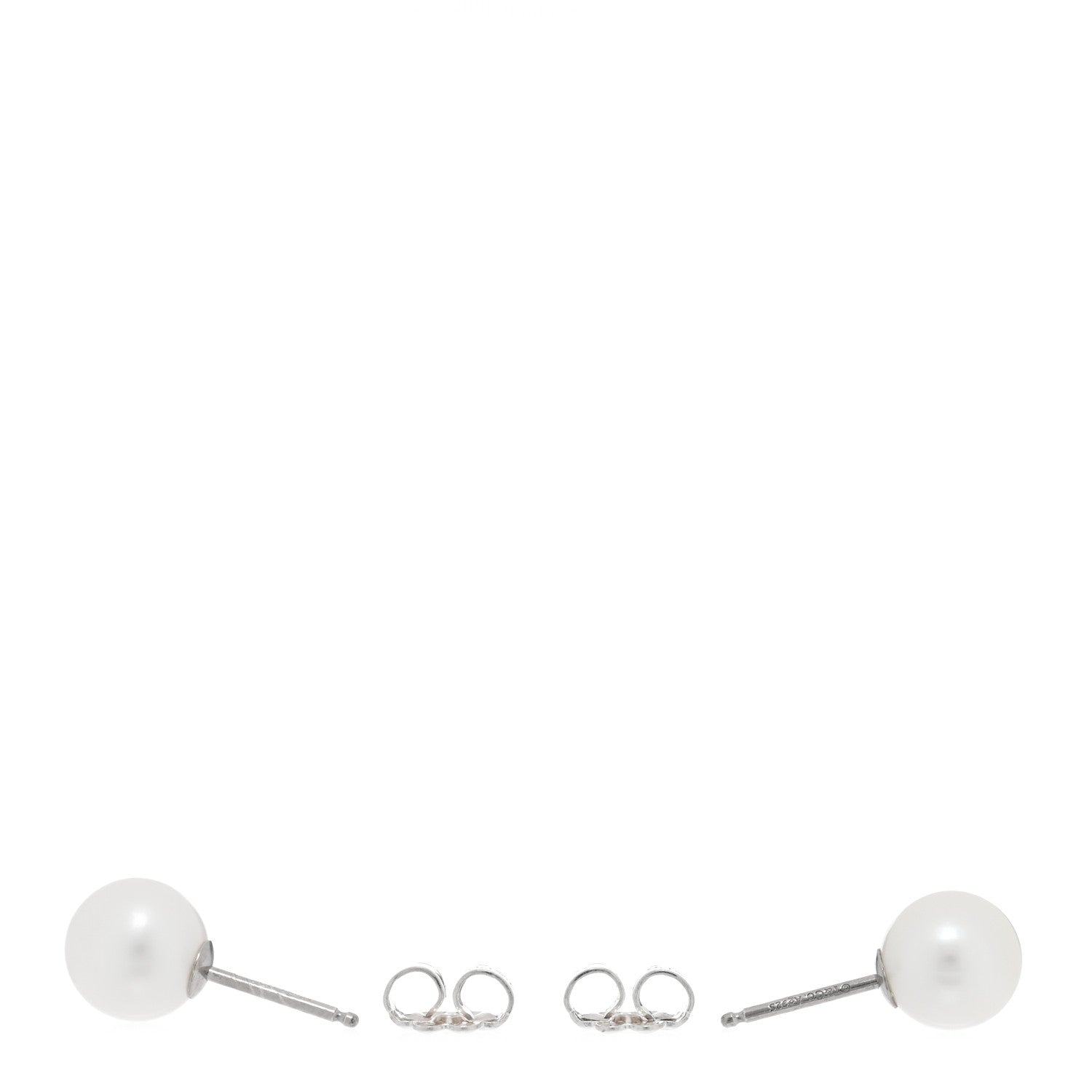 Tiffany Sterling Silver Freshwater Pearl 7-8mm Ziegfeld Earrings 3 of 5