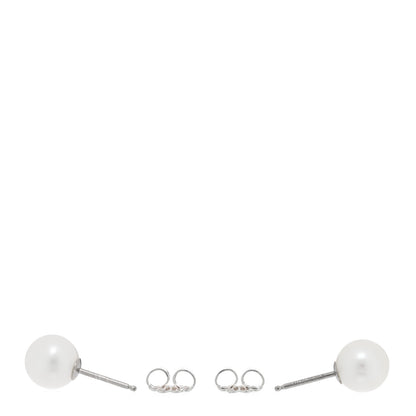 Tiffany Sterling Silver Freshwater Pearl 7-8mm Ziegfeld Earrings 3 of 5