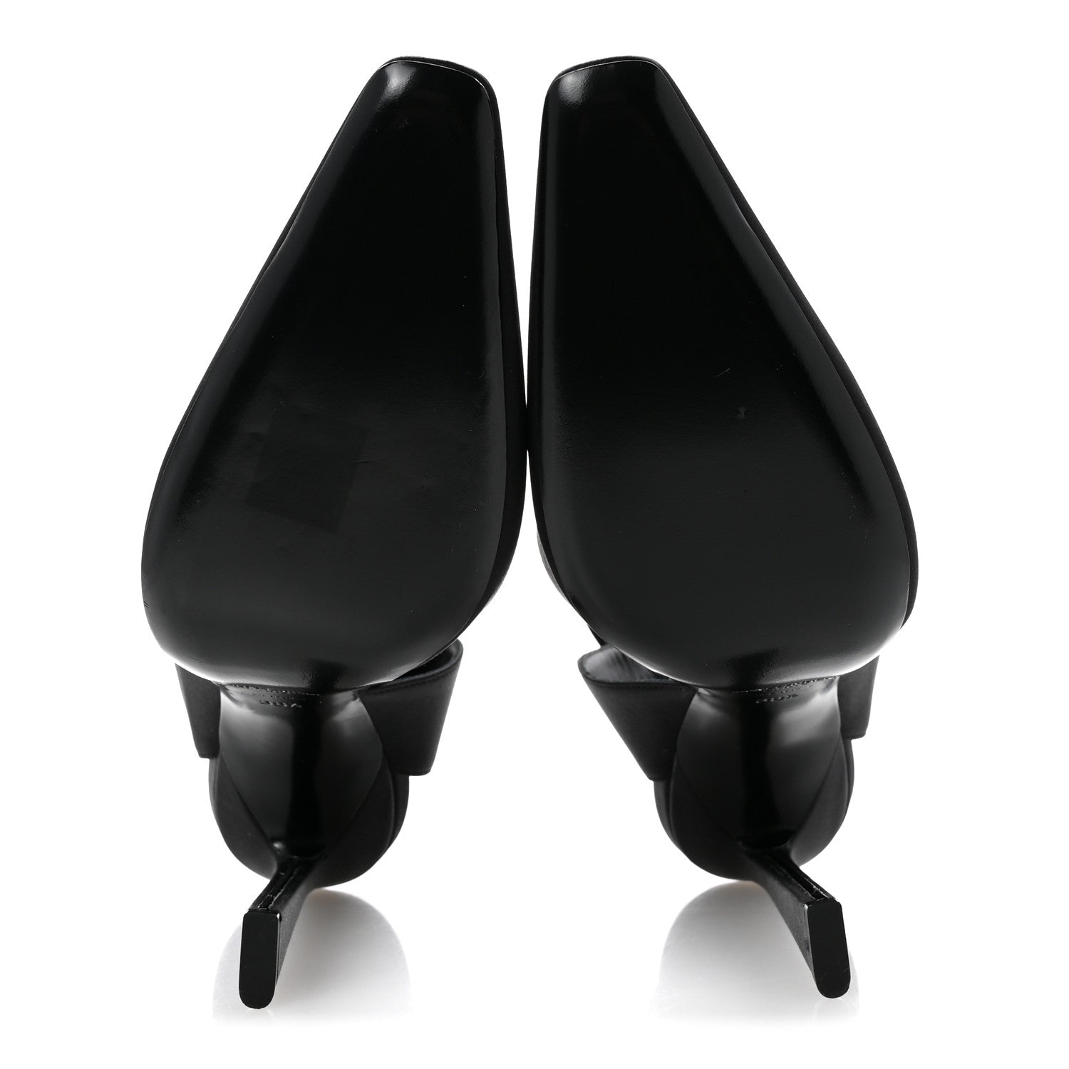 Saint Laurent Crepe Satin Crystal Buckle Claude 110 Slingback Pumps 38.5 Black 6 of 12