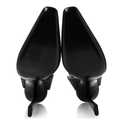 Saint Laurent Crepe Satin Crystal Buckle Claude 110 Slingback Pumps 38.5 Black 6 of 12
