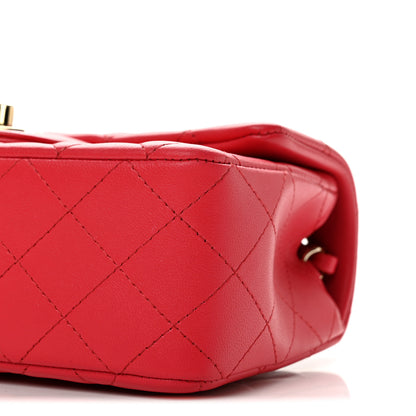 Chanel Lambskin Quilted Mini Rectangular Flap Dark Pink 10 of 13