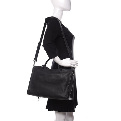 Balenciaga Veau Grana Perforated Blackout Hardware City Black 2 of 9