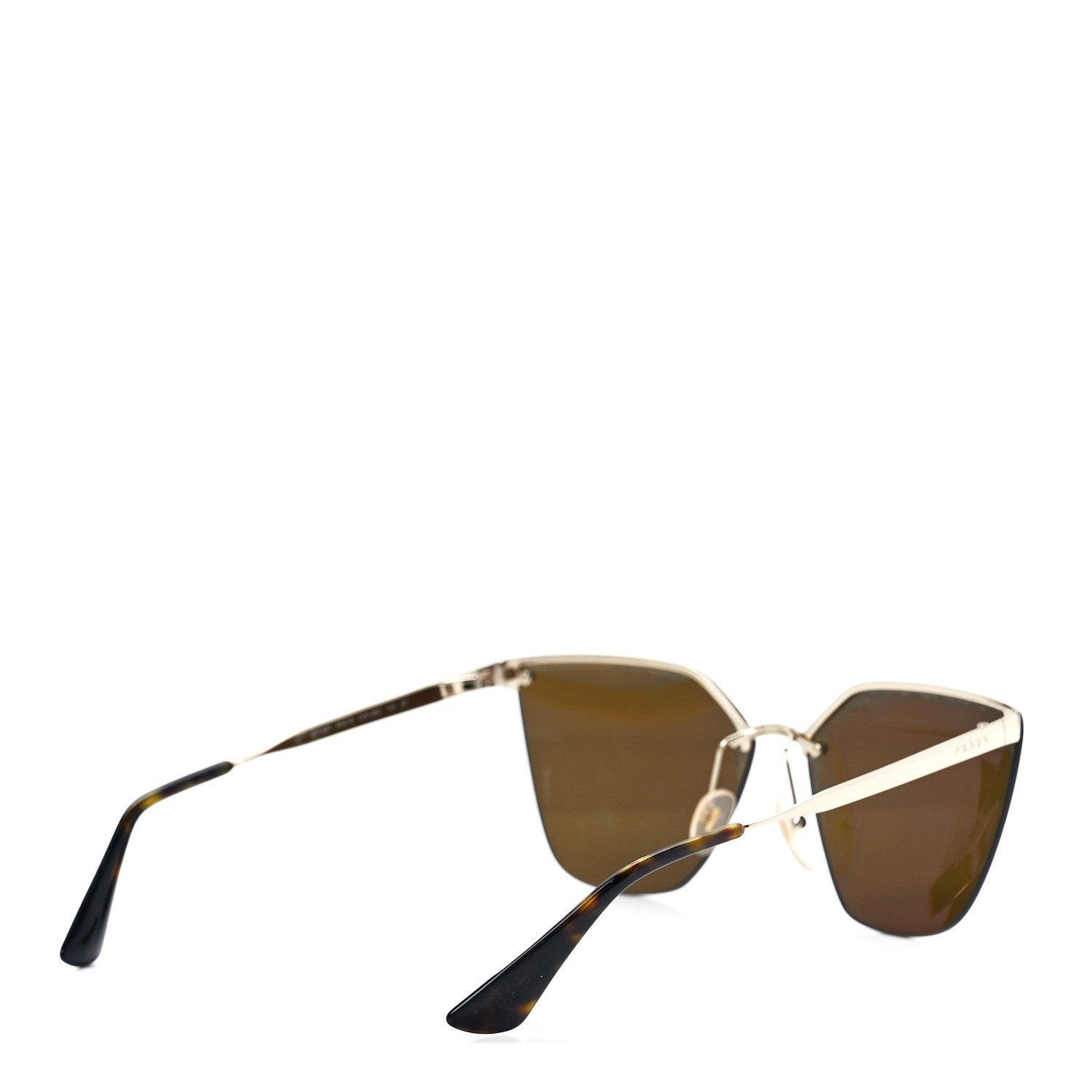 Prada Polarized Cat Eye Sunglasses SPR 68T Gold 4 of 9