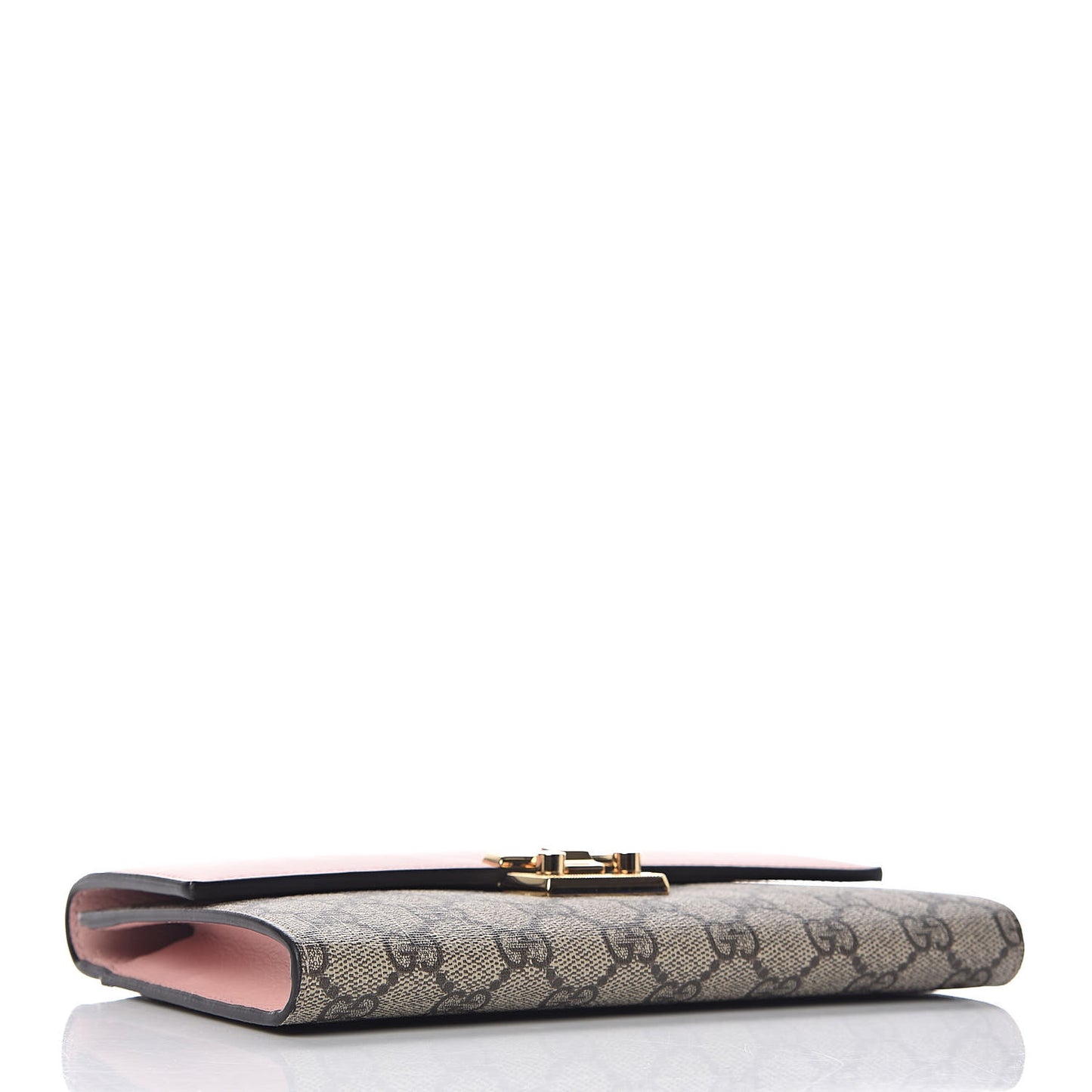 GG Supreme Monogram Calfskin Padlock Clutch Beige Perfect Pink