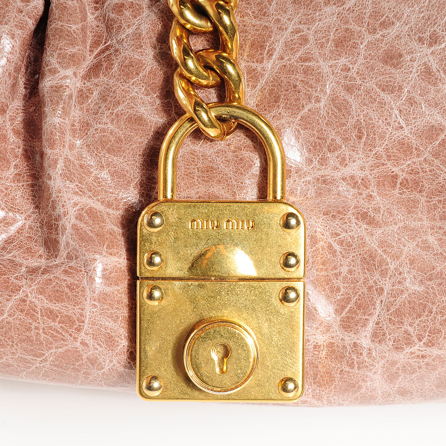 Miu Miu Nappa Leather Mini Charm Mughetto 9 of 11