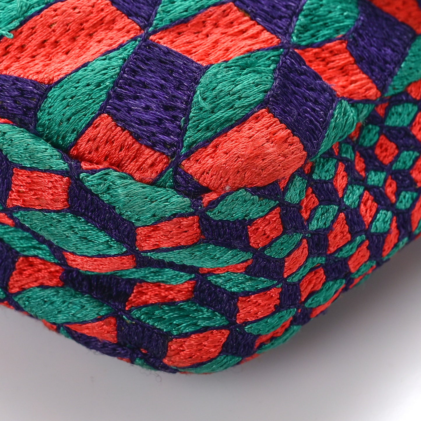 Canvas Lizard Beaded Baguette Multicolor