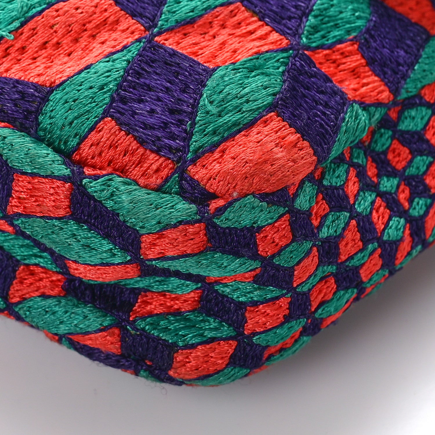 Fendi Canvas Lizard Beaded Baguette Multicolor 8 of 12
