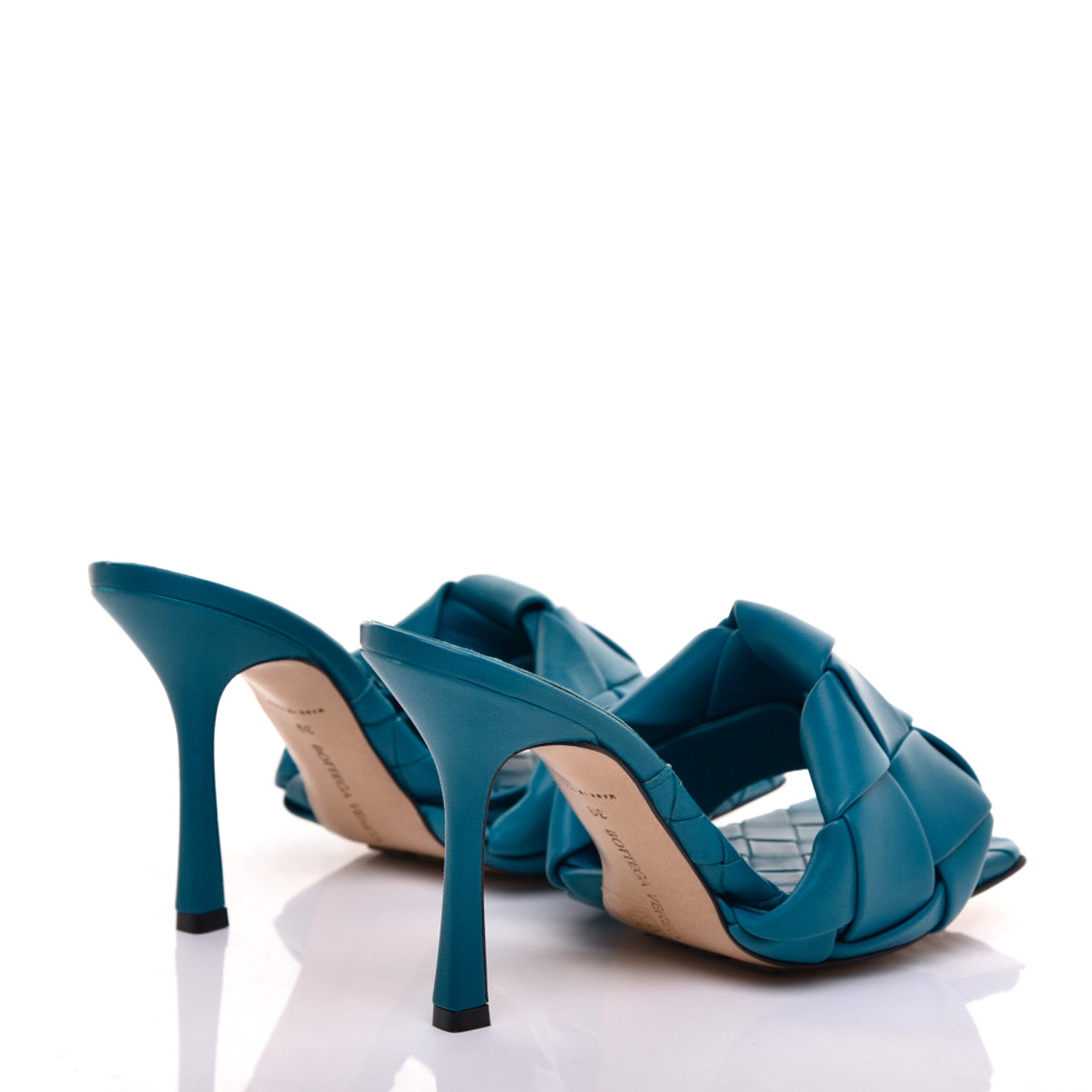 Bottega Veneta Nappa Maxi Intrecciato Lido 90mm Mule Sandals 39 Vintage Blue 4 of 8