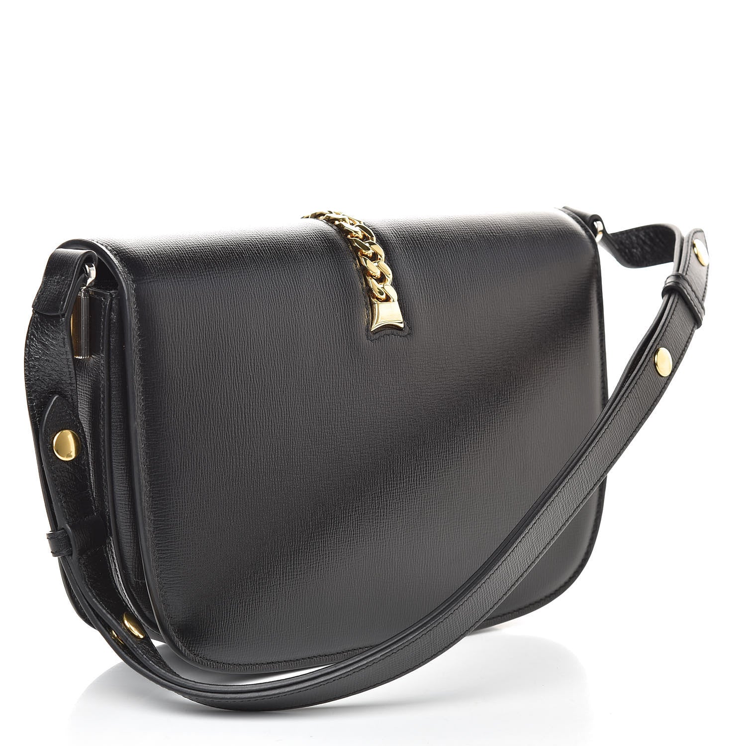 Gucci Azalea Calfskin Small Sylvie 1969 Flap Messenger Bag Black 3 of 10