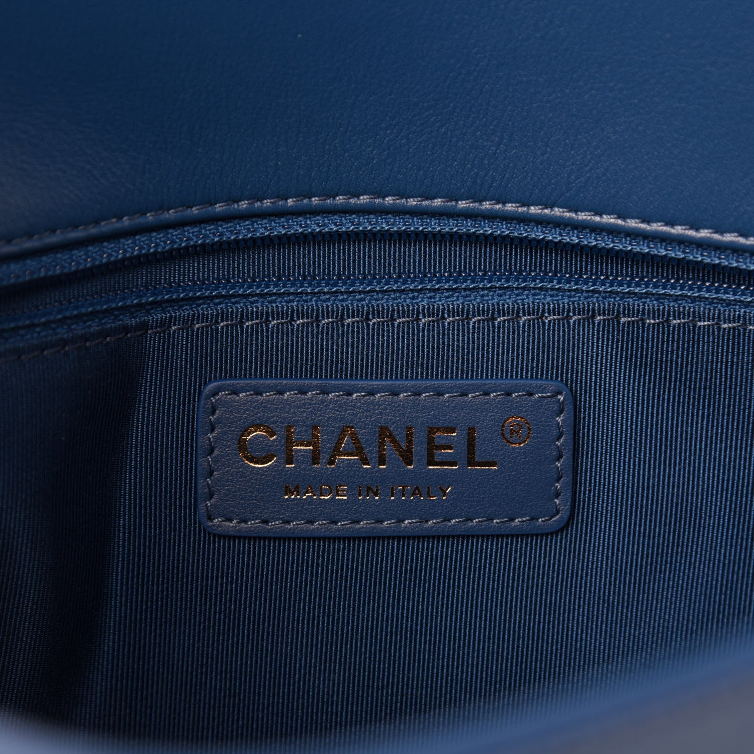 Chanel Calfskin Stitched Medium Covered CC Flap Bag Blue 10 of 12