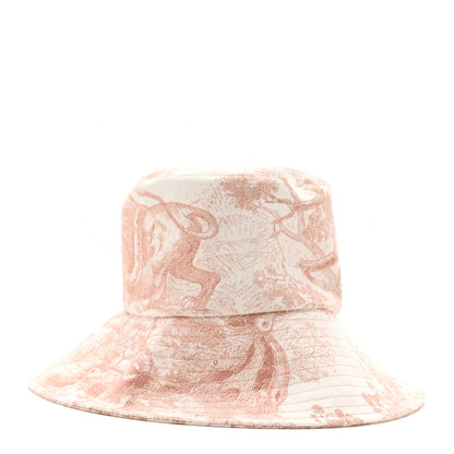 Christian Dior Cotton Dioriviera Toile De Jouy Bob Brim Bucket Hat 57 Rose 1 of 9