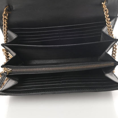 Gucci Calfskin Matelasse GG Marmont Chain Wallet Black 3 of 5
