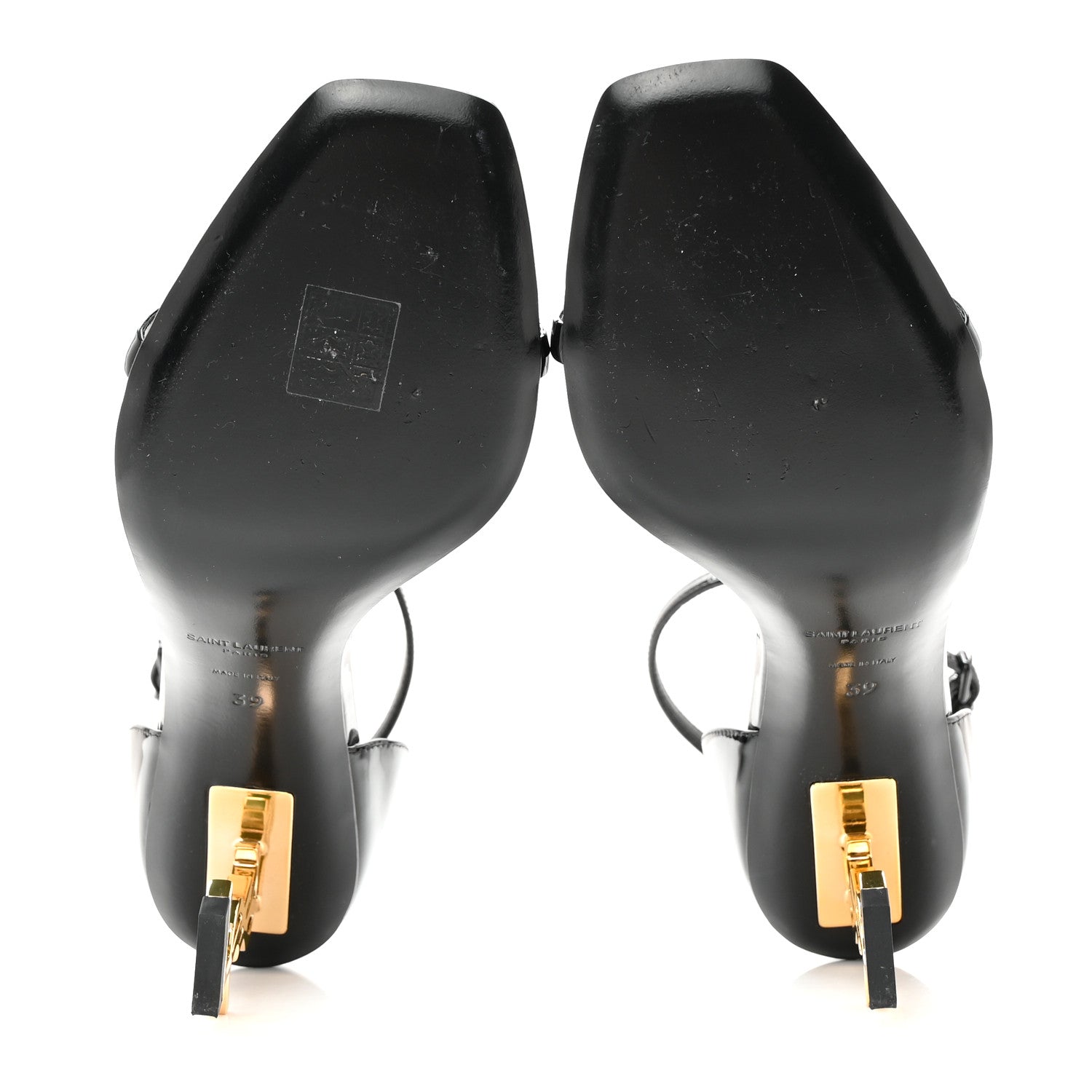 Saint Laurent Patent Calfskin Opyum 85 Sandals 39 Black 6 of 13