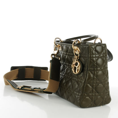 Christian Dior Lambskin Cannage Medium Lady Dior Olive Green 8 of 8