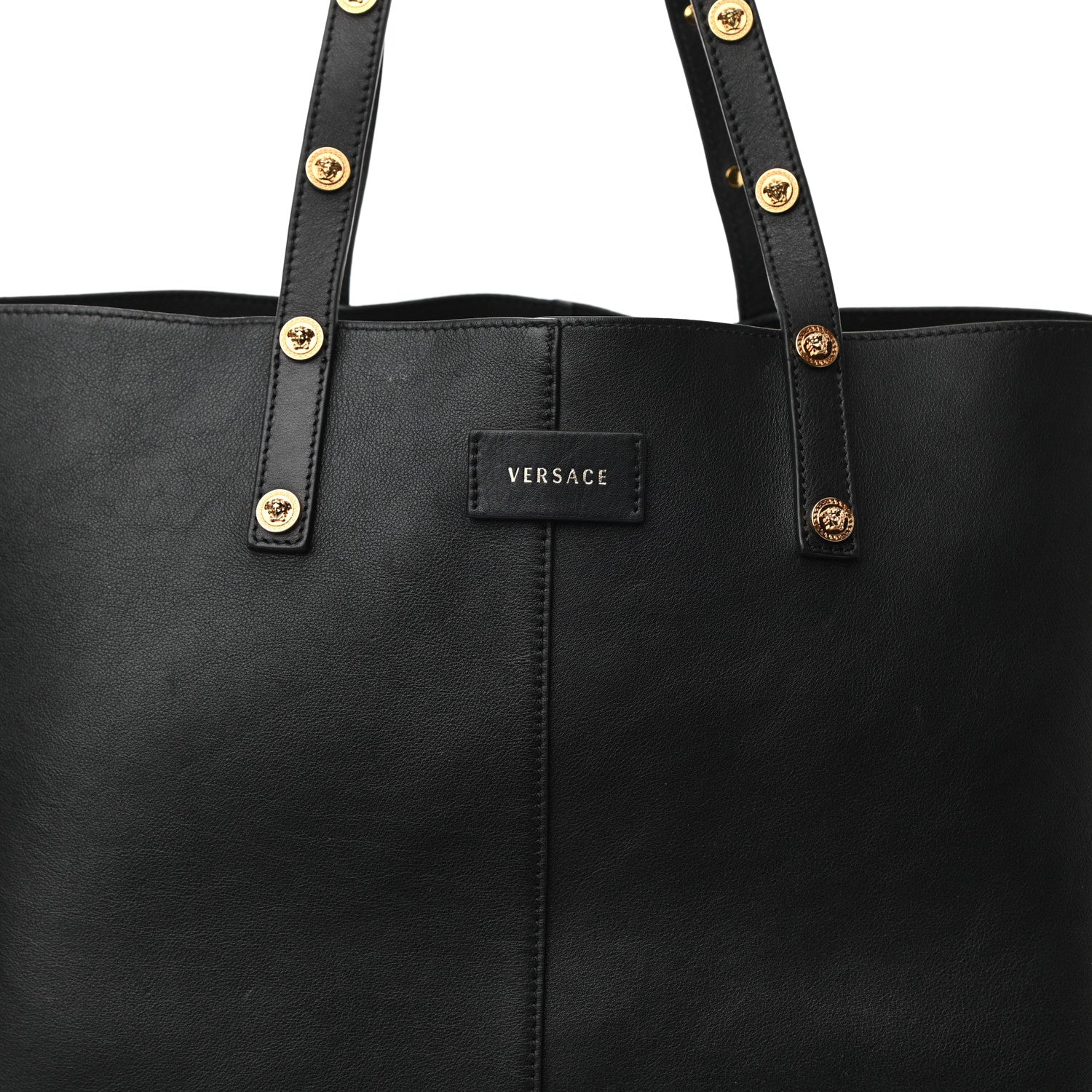 Versace Calfskin Palazzo Tote Black 7 of 10