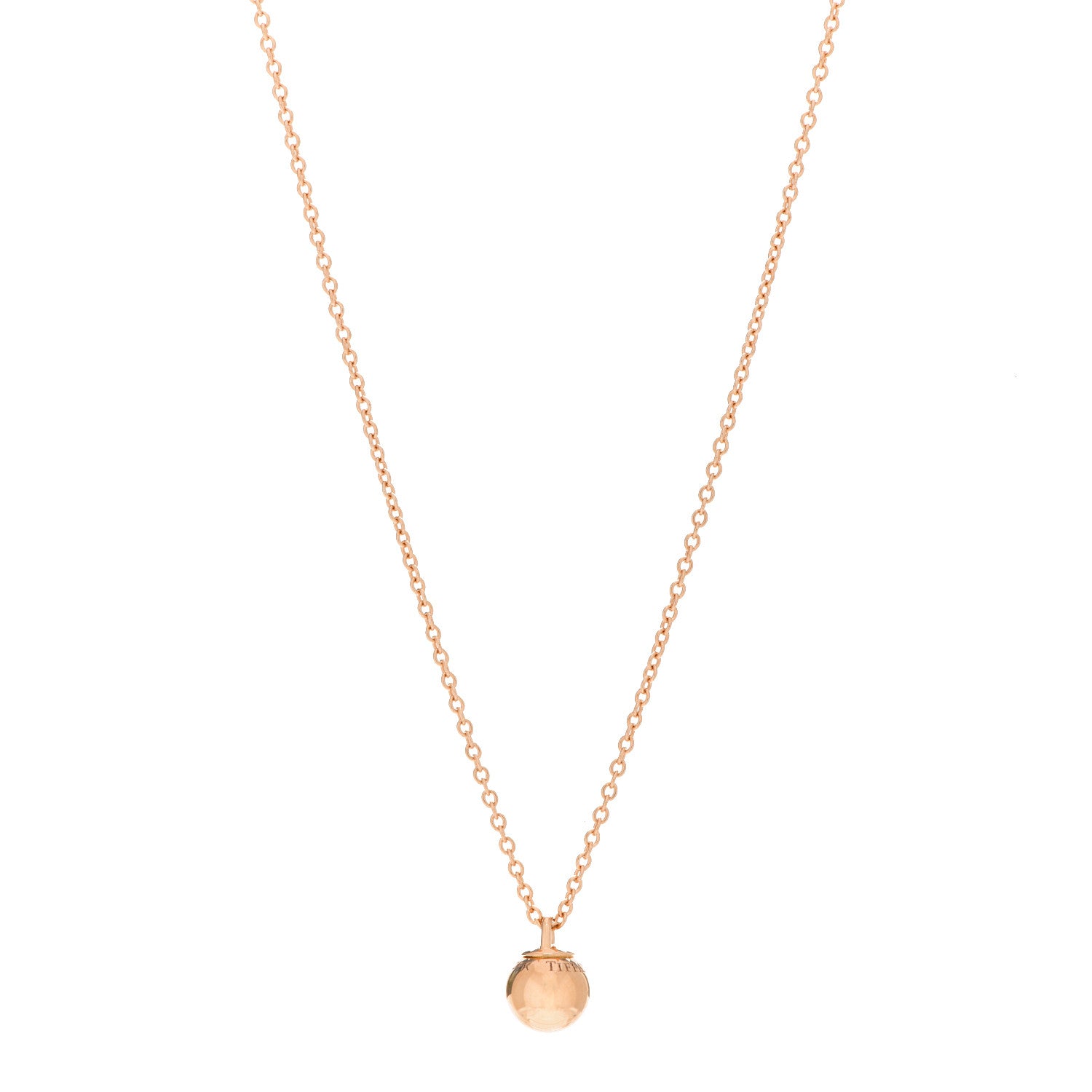 Tiffany 18K Rose Gold 8mm HardWear Ball Pendant Necklace 1 of 6