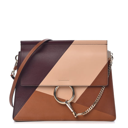 Chloe Smooth Calfskin Patchwork Medium Faye Shoulder Bag Light Tan 1 of 13