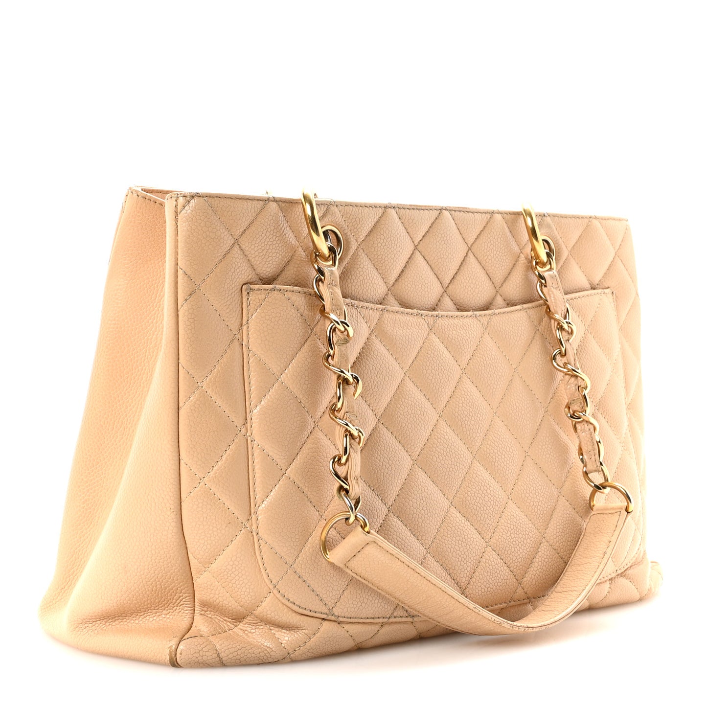 Caviar Quilted Grand Shopping Tote GST Beige Clair