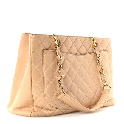 Chanel Caviar Quilted Grand Shopping Tote GST Beige Clair 3 of 10