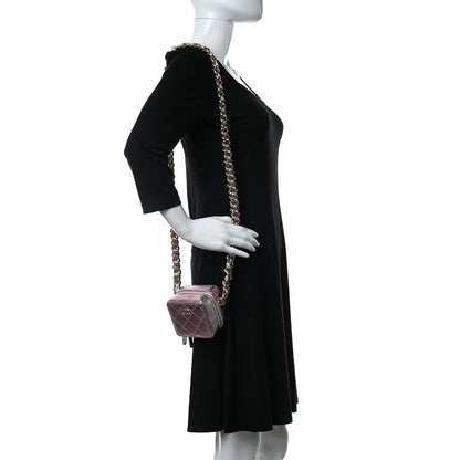 Chanel Gradient Metallic Lambskin Quilted Like A Wallet Clutch With Chain Gold Pink 2 of 9