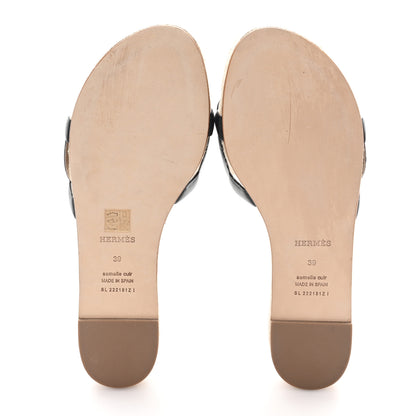 Hermes Nappa Famosa Espadrille Sandals 39 Black 6 of 9