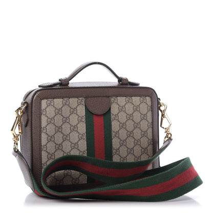 Gucci GG Supreme Monogram Web Small Ophidia Top Handle Shoulder Bag Brown 3 of 10