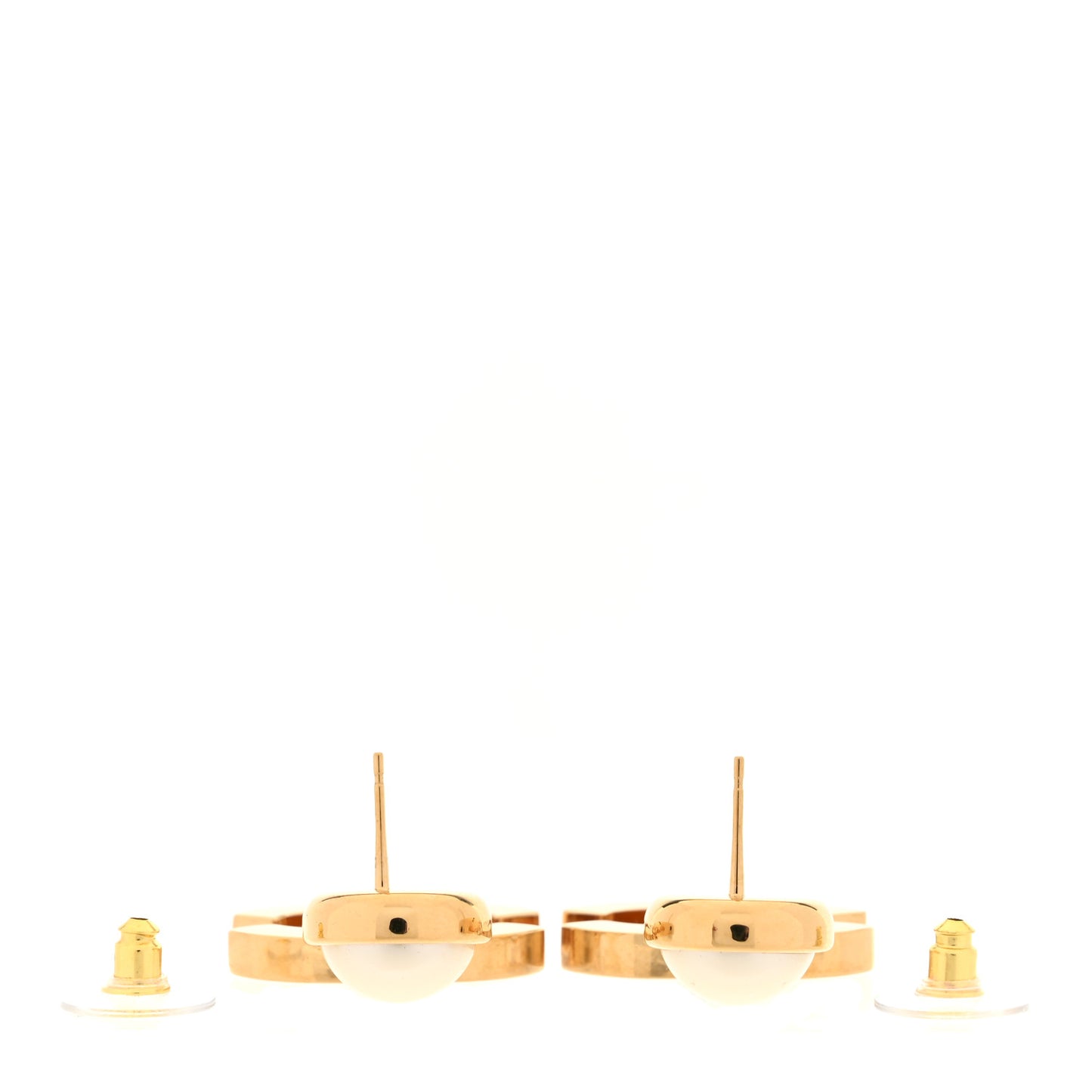 Pearl Enamel CC Drop Earrings Black