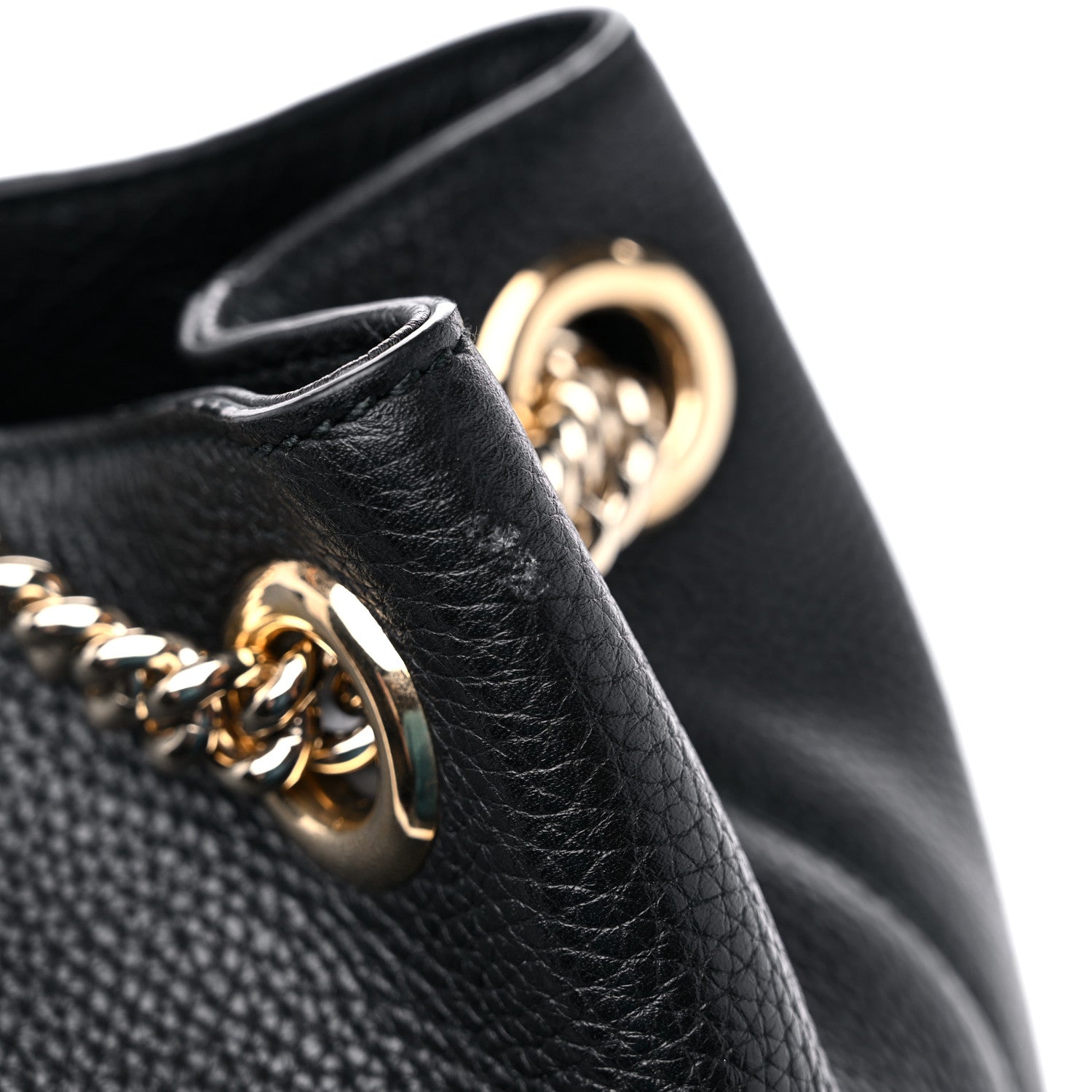 Gucci Pebbled Calfskin Medium Soho Chain Shoulder Bag Black 11 of 11