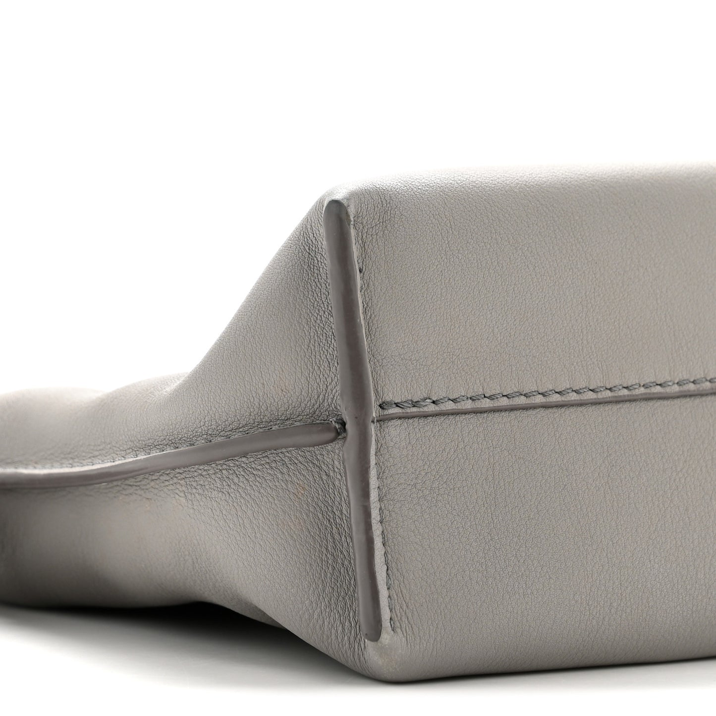 Calfskin Mini Flamenco Knot Clutch Pearl Grey